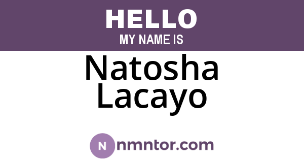 Natosha Lacayo