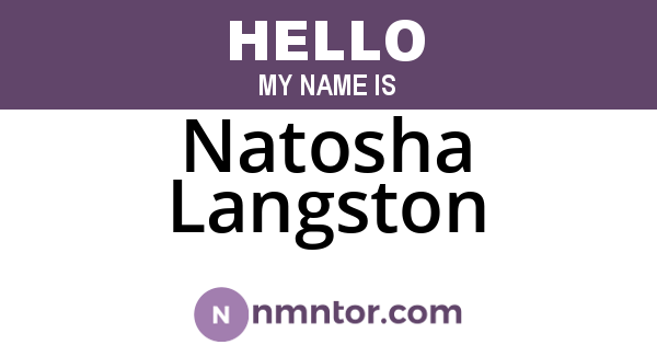 Natosha Langston