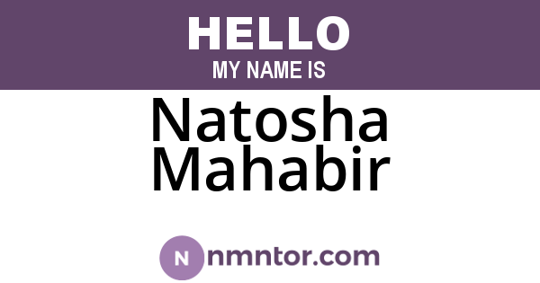 Natosha Mahabir