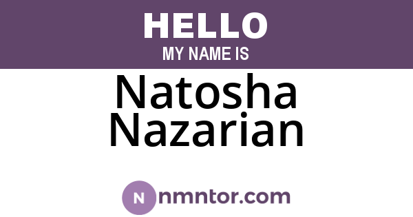 Natosha Nazarian
