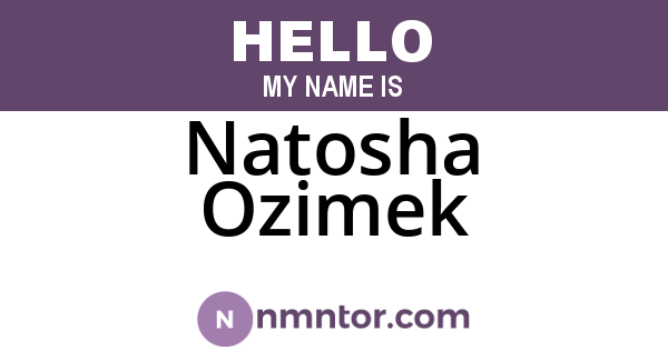 Natosha Ozimek