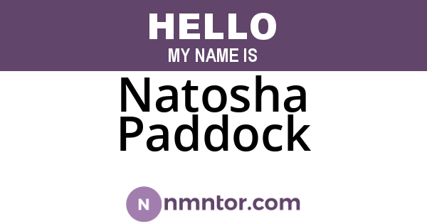 Natosha Paddock