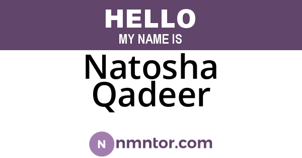 Natosha Qadeer