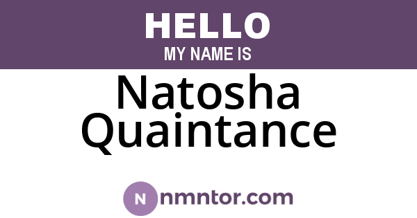 Natosha Quaintance
