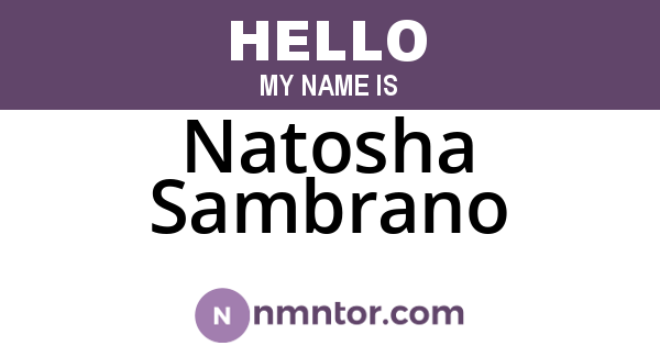 Natosha Sambrano