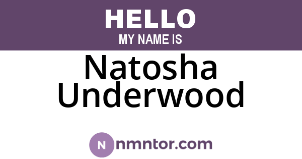 Natosha Underwood