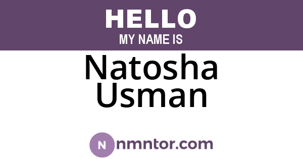 Natosha Usman