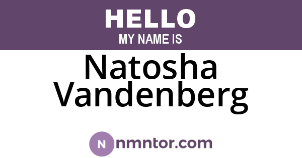 Natosha Vandenberg