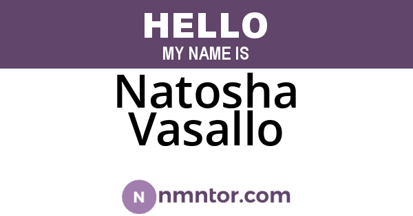 Natosha Vasallo