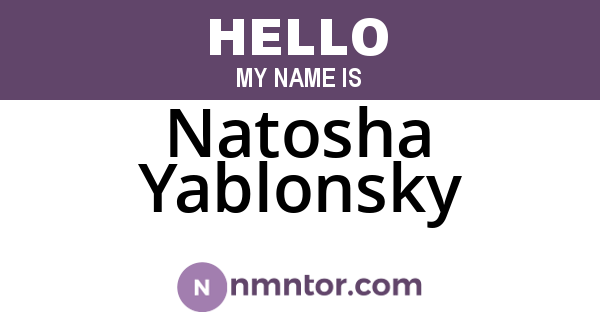 Natosha Yablonsky