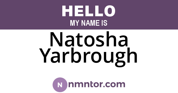 Natosha Yarbrough