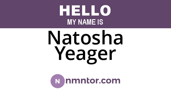 Natosha Yeager