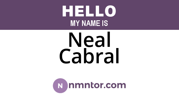 Neal Cabral