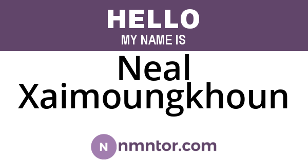 Neal Xaimoungkhoun