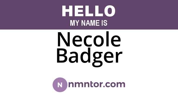 Necole Badger