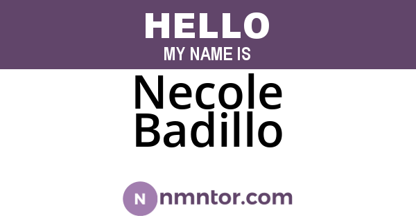 Necole Badillo