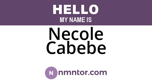 Necole Cabebe