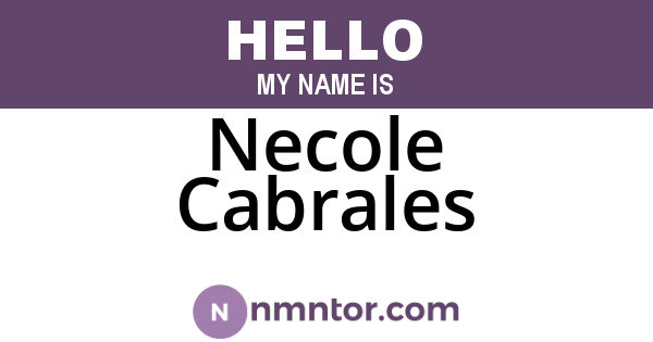 Necole Cabrales