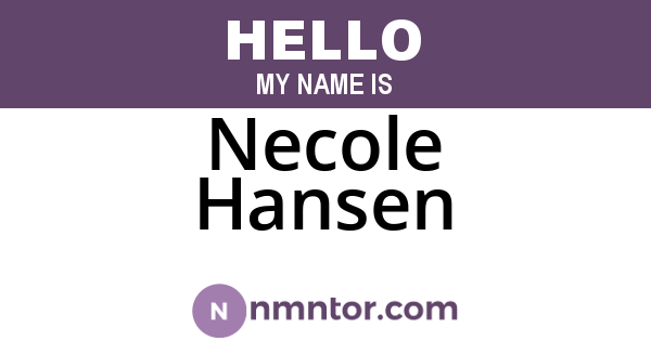 Necole Hansen