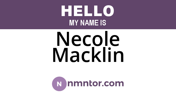 Necole Macklin