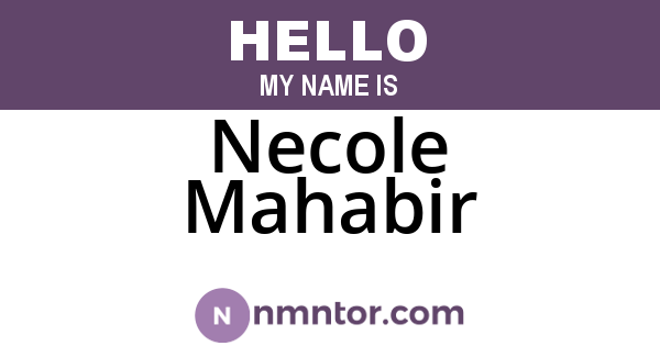 Necole Mahabir