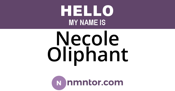 Necole Oliphant
