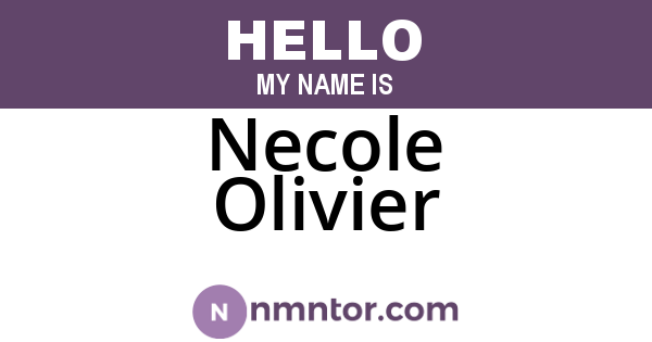 Necole Olivier