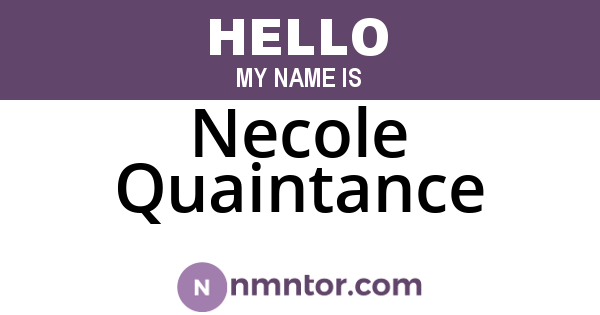 Necole Quaintance