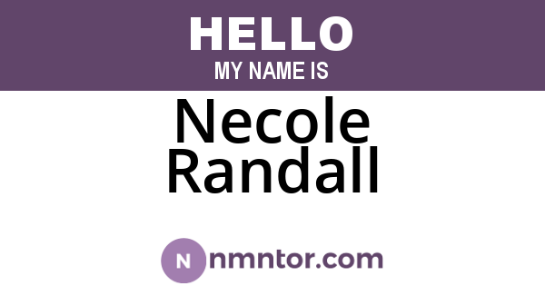 Necole Randall