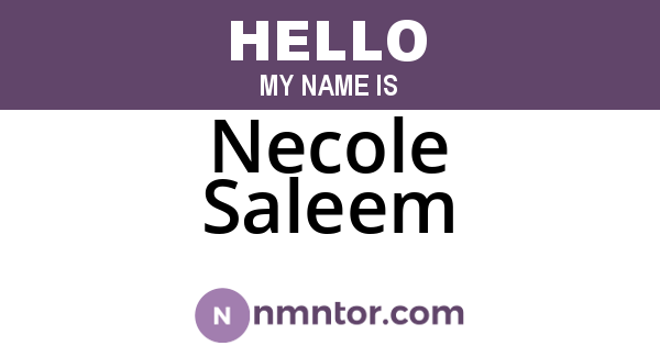 Necole Saleem