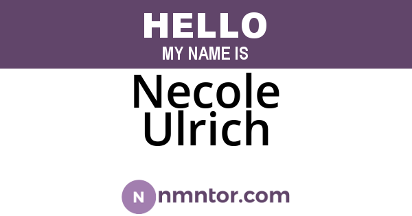 Necole Ulrich