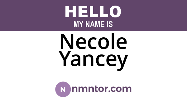 Necole Yancey