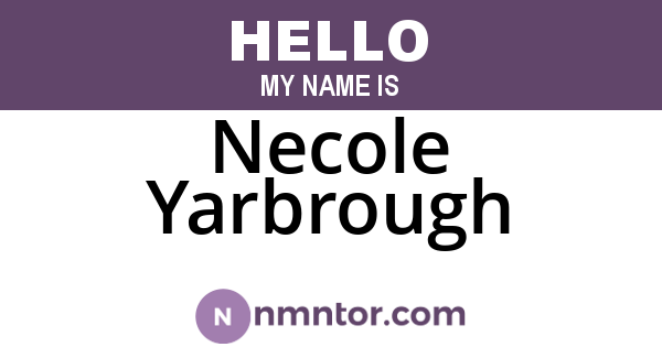 Necole Yarbrough