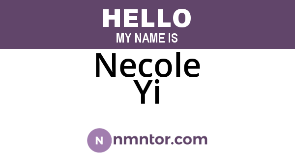 Necole Yi
