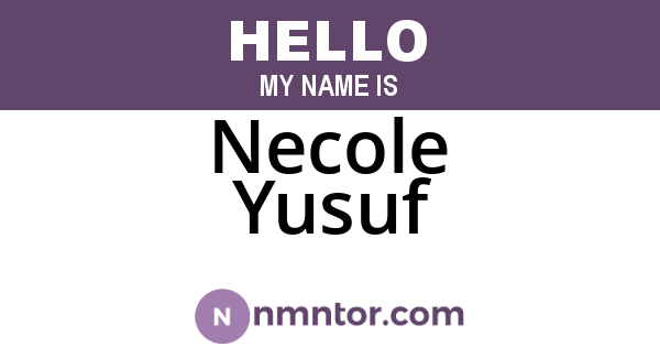 Necole Yusuf