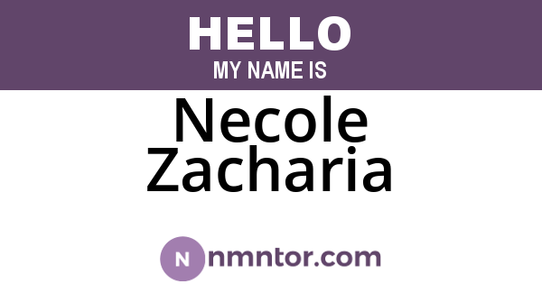Necole Zacharia