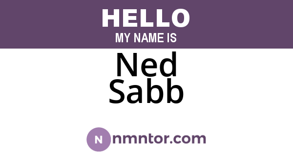 Ned Sabb