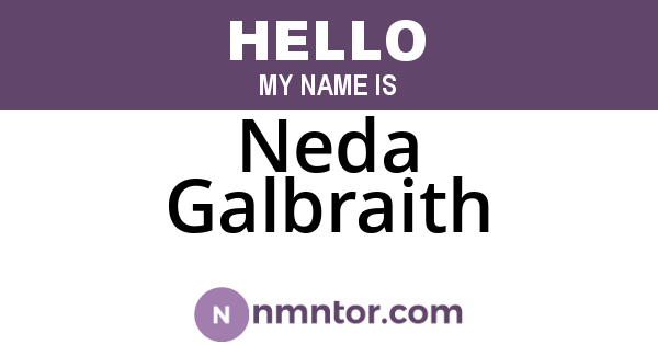 Neda Galbraith