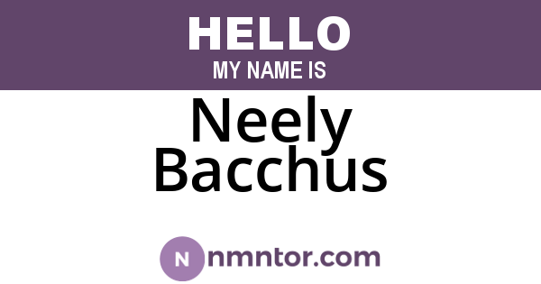 Neely Bacchus