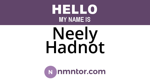 Neely Hadnot