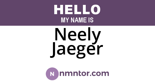 Neely Jaeger