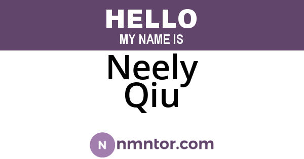 Neely Qiu