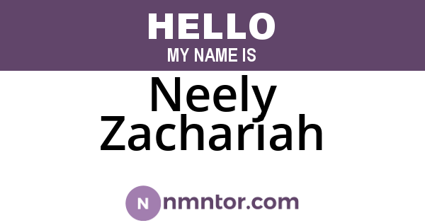 Neely Zachariah