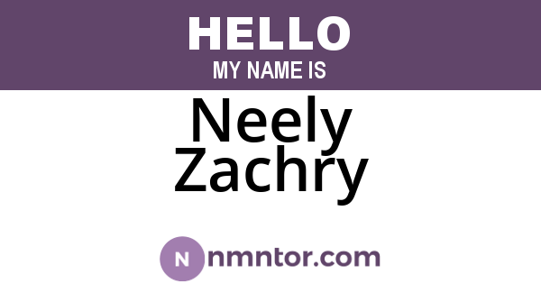 Neely Zachry
