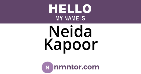 Neida Kapoor