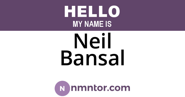 Neil Bansal