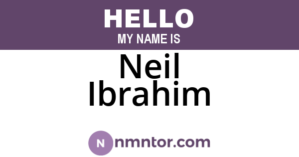 Neil Ibrahim