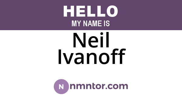 Neil Ivanoff