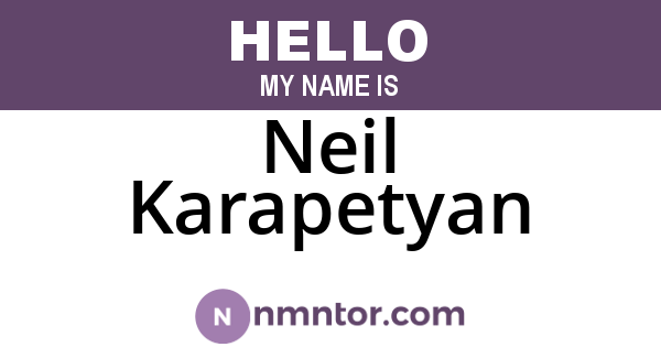 Neil Karapetyan