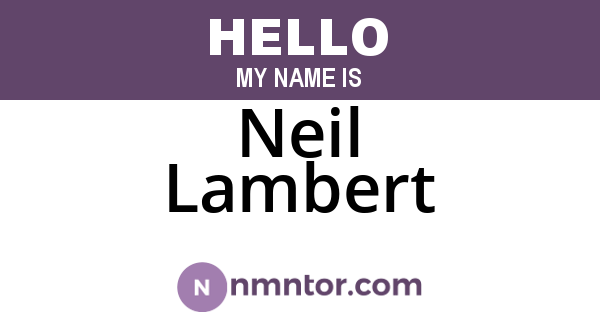 Neil Lambert